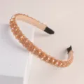 Double row crystal beaded headband elegant rhinestone hair hoop fashion hair accessories for women - Champagne Seed Bead - Champagne Crystal