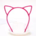 Ροζ χνουδωτή στέκα αυτιών γάτας χαριτωμένο αξεσουάρ μαλλιών φθινόπωρο χειμώνας παραλλαγή - Φούξια (Κλασικό Στυλ)