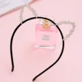 Cerchietto per capelli con orecchie di gatto in strass scintillanti e corna da diavolo carino - Forma a Orecchia di Farfalla