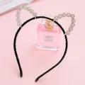 Cerchietto per capelli con orecchie di gatto in strass, fascia di cristallo carina per donne. - Forma a Orecchia di Fiore di Prugno