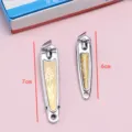 Stainless steel nail clipper set with gold floral design, portable manicure tool for daily care. - Medium Slanted (M208) / 6cm (20 Pcs/Box)