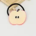 Apple fruit hair tie cute black hair rope elastic hair band sweet hair accessories - 3# Red Apple Slice - Hair Tie