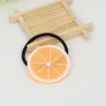 Cute orange slice hair tie resin fruit hair rope for women and girls daily sweet hair accessories - 9# Orange Slice - Hair Elastic