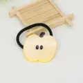 Cute yellow apple hair tie resin fruit hair accessory elastic ponytail holder for women girls - 21# Yellow Apple Slice - Hair Elastic