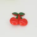 Red cherry resin charm DIY craft accessory cute sweet style cute fruit hair clip pendant decor - 25# Cherry - Hair Clip
