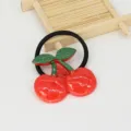 Cute red cherry hair tie elastic hair rope sweet fruit hair accessories for women girls - 24# Cherry - Hair Tie