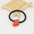 Black hair band with Christmas stocking resin charm, cute holiday hair accessory for women. - 29# Christmas Sock - Hair Tie