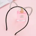 Cerchietto per capelli con orecchie da gatto in velluto nero con strass, carinissimo. - Orecchie Appuntite in Strass a Doppia Fila