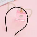 Fascia per capelli con orecchie di gatto di perle nere dolce carina accessori moda donna - Perle a doppia fila