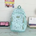 Large capacity casual backpack for students, stylish star pattern school bag for teen girls - Green