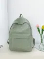 Zaino donna minimalista monocolor grande capacita borsa scolastica per studente quotidiano - Verde chiaro