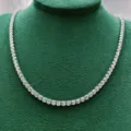 Collana Tennis Diamante Classica Pietre Zirconia Lucenti Catena Argento Variante Gioiello - Argento 925 / Collana da 4mm