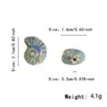 Ceramic conch shell loose beads for DIY handmade bracelets and necklaces. Size 2.1cm, weight 4.1g. - TC032-4 Blue Green