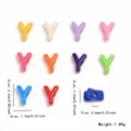 Perles de lettre Y en acrylique coloré pour fabrication de bijoux et bracelets faits main. - Style Lettre Y (YKL0226-25) / 10 Pièces/Paquet / Multicolore Mixte