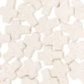 White cross volcanic stone DIY jewelry accessories, perfect for handmade bracelets and necklaces. - White
