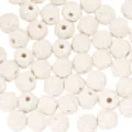 White porous volcanic stone round beads for DIY jewelry making, bracelets, and necklaces. - White