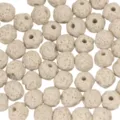 Porous volcanic stone beads round loose DIY jewelry making spacers for bracelets necklaces - Off White