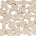 Cross shape volcanic stone beads for DIY jewelry making, porous spacer beads in beige. - Off White
