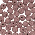 Round porous volcanic stone loose beads for DIY jewelry making, ideal for handmade bracelets. - Bean Paste Pink