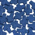 Blue cross shape lava stone loose beads for DIY jewelry making, bracelets, and necklaces. - Sapphire Blue