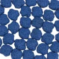 Blue volcanic rock shell beads, porous lava stone spacer beads for DIY aromatherapy jewelry. - Sapphire Blue