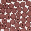 Red volcanic stone loose beads for DIY handmade jewelry making bracelets necklaces crafts. - Red Brown