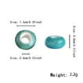 Großes Loch Keramik Abstandsperle Türkis 1,5cm DIY Armband handgemachte Schmuck Zubehör - Cyan Glasierter Stil (TC030-4)