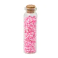 Perles en argile polymere rose et blanc en flacon de verre pour bracelet DIY bijoux - Rose