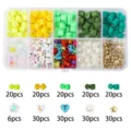 Kit de perles DIY avec boîte de rangement à 10 grilles, perles en argile et lettres pour bijoux. - Kit Alphabet 1 en Argile Polymère Acrylique (ZH045)