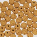 Yellow porous lava stone beads irregular round spacer beads for DIY jewelry making bracelet - Light Khaki