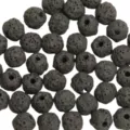 Black natural lava stone loose beads for DIY handmade bracelet necklace jewelry making accessories. - Dark Gray