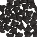 Perles en pierre de lave forme papillon noires pour creation bijoux DIY bracelet - Noir
