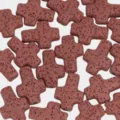 Cross lava stone loose beads for DIY handmade bracelets necklaces jewelry making accessories. - Red Brown