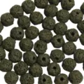 Green volcanic lava stone round beads for DIY jewelry making, bracelet and necklace accessories. - Army Green