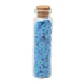 Bouteille en verre avec perles plates en polymère bleu DIY bijoux bracelet faits main. - Bleu Saphir