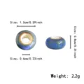 Große Keramikperle lose Abstandshalter Handgemachte DIY Schmuck Zubehör 1.5cm blau - Blaugrün mit Weißem Loch Stil (TC030-9)