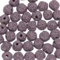 Purple irregular round lava stone loose beads for DIY handmade jewelry bracelets necklaces - Bean Paste Purple