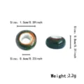 Großes Loch Keramik Abstandsperlen Bunt Runde DIY Armband Schmuckherstellung Zubehör - Verlauf Grün Weiß Braun Stil (TC030-12)