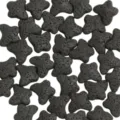 Perles en pierre de lave papillon noire pour la fabrication de bijoux artisanaux. - Gris foncé