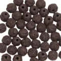 Natural volcanic lava stone loose beads for DIY handmade bracelets necklaces jewelry making. - Dark Brown