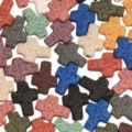 Colorful cross shaped lava stone beads for DIY jewelry making bracelets necklaces crafts. - Multicolor