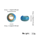 Großes Loch Keramikperle lose DIY Armband Zubehör mit blauer Glasur und Grössenangaben - Blau Weiß Verlauf Stil (TC030-15)
