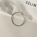 Silver Open Bangle Bracelet S925 Minimalist Wire Cuff Sleek Fashion Jewelry for Women - 925 Silver / White Gold