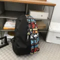 Trendy patchwork backpack for teen girls, large capacity casual daypack for school and travel. - Hanging Charm Style / Red With Pendant