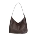 Casual large capacity woven shoulder bag for women fashion commuting minimalist hobo bag main view - Coffee