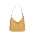 Women woven shoulder bag casual large capacity stylish PU leather underarm handbag for daily use - Yellow