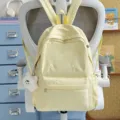 Korean style minimalist student schoolbag lightweight yellow bow embroidered casual daily backpack - Single Bag / Yellow
