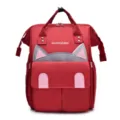 Roter wasserdichter Wickelrucksack mit großen Kapazität und niedlichen Katzenohren. - Rote Katze