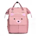 Rosa Wickelrucksack mit süßem Bären-Design, großer Kapazität und multifunktionaler Mama-Tasche. - Bär Fleischrosa