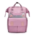 Rosa Wickelrucksack mit süßem Katzenohren Design, große Kapazität für unterwegs mit Baby. - Katze Rosa